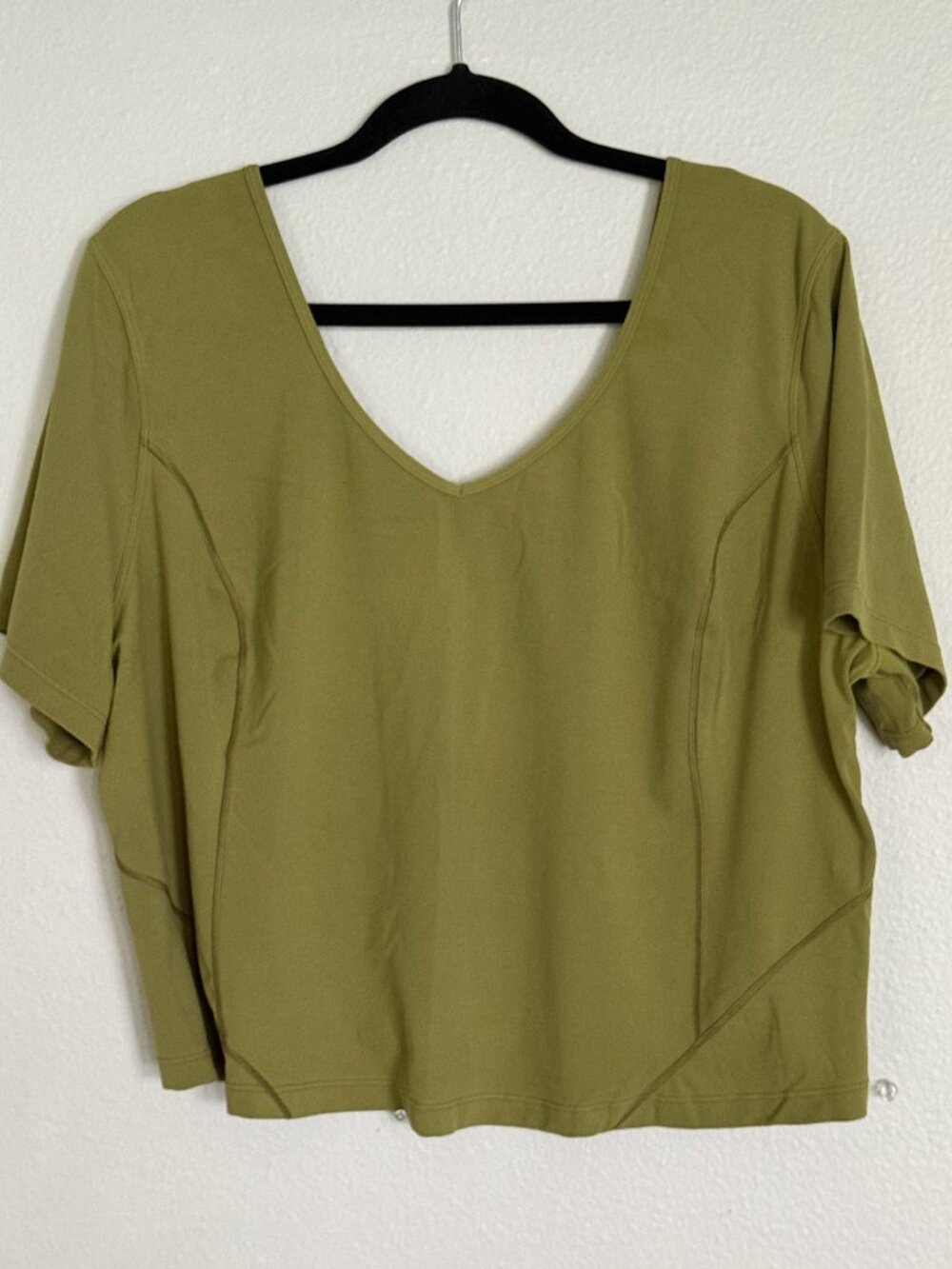 Lululemon Align T-Shirt Size 16/14 Bronze Green Cropped Nulu Tee